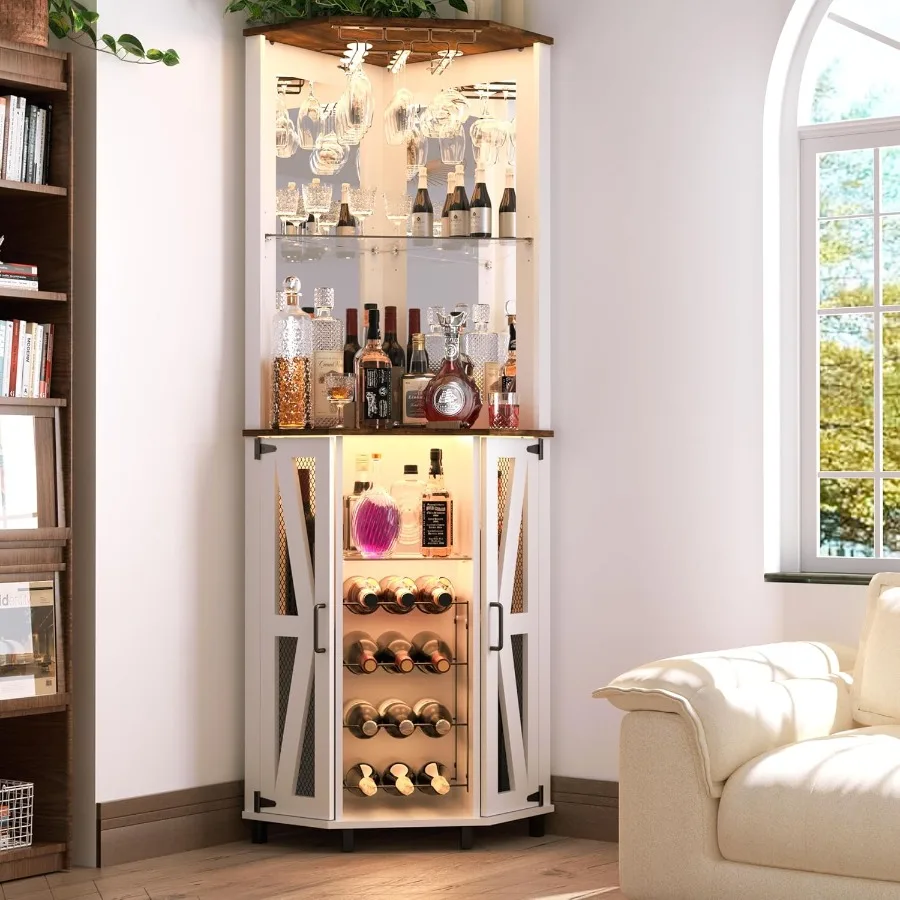 68.9 Tall Corner Bar Cabinet f - Lighting review and price
