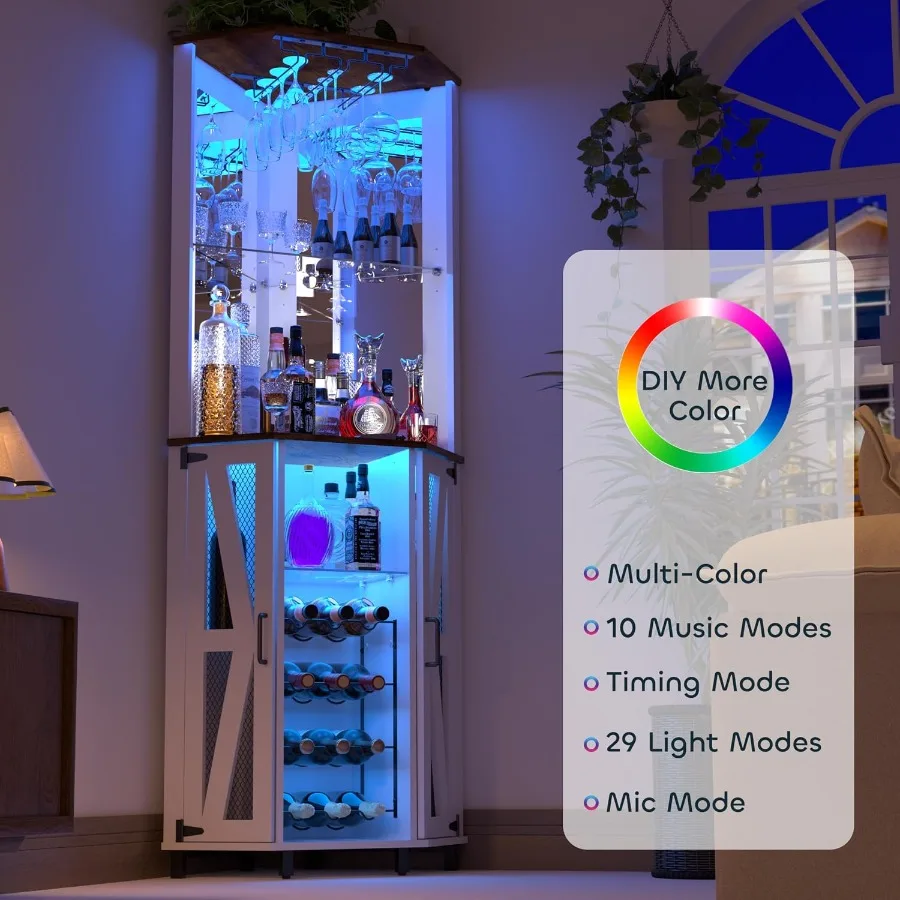 68.9 Tall Corner Bar Cabinet f - Lighting review and price