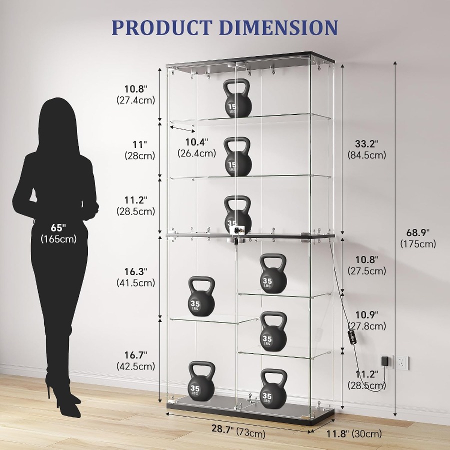 Full Glass Display Cabinet for - Lighting review and price