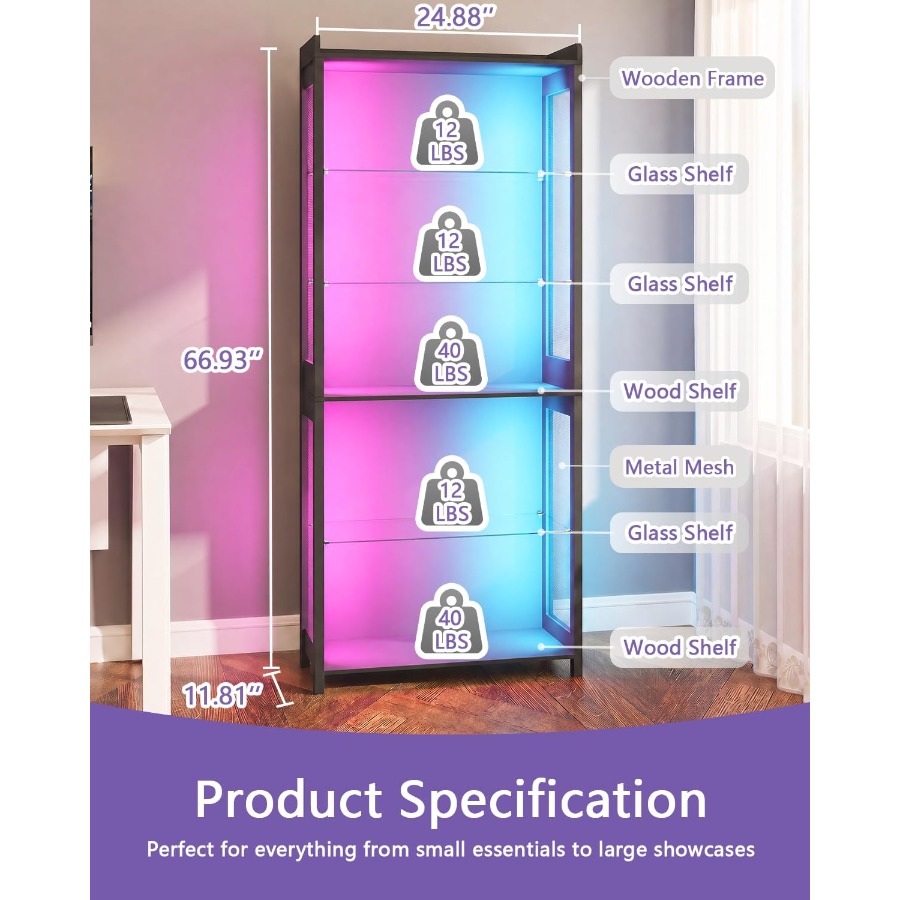 67 5-Tier Display Case for Ret - Lighting review and price